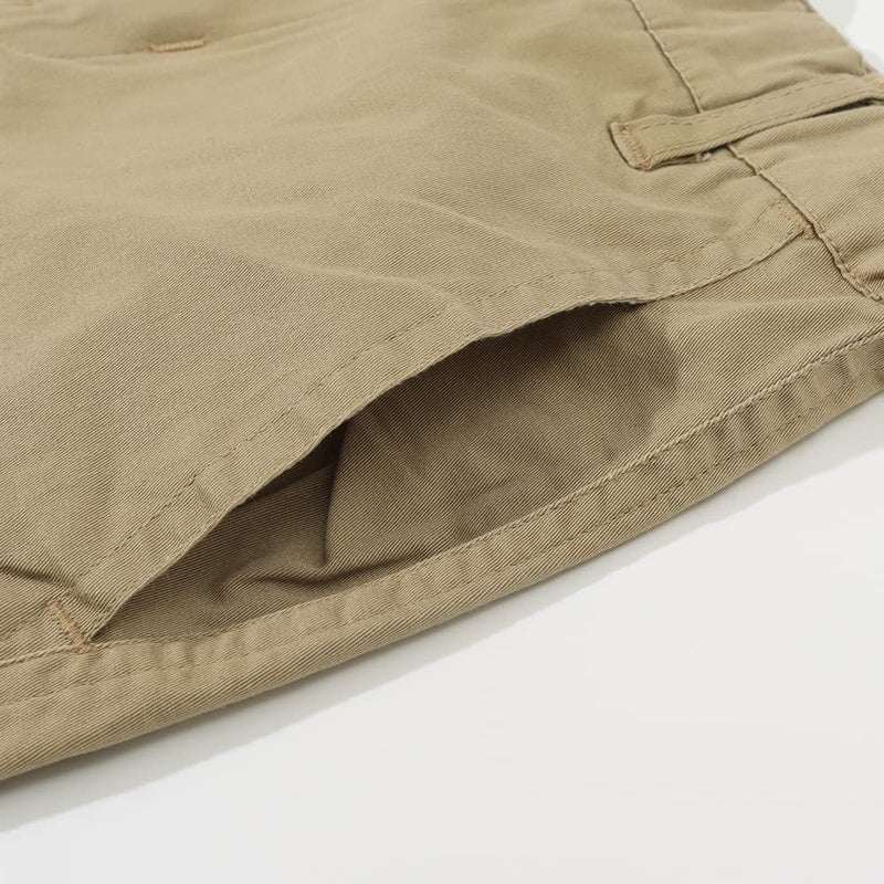 Spring&Gege Boys' Cotton Twill Flat Front Uniform Stretch Chino Shorts, Khaki, 11-12 Years - Image 4